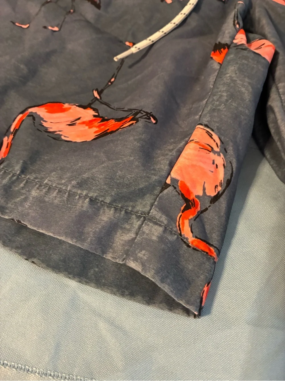 Men's Large Swim Trunks with Pink Flamingo Print